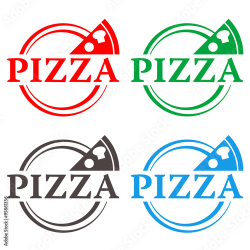 Icono plano pizza en varios colores #2