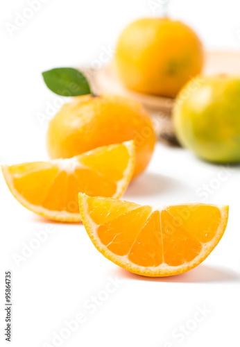 slice orange fruit isolated