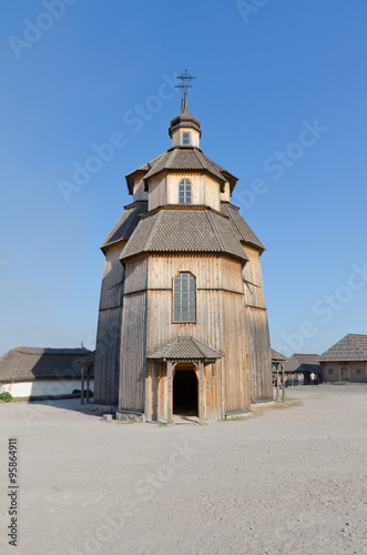 Church of the Intercession of the Holy Virgin the island Khortytsya. Side view