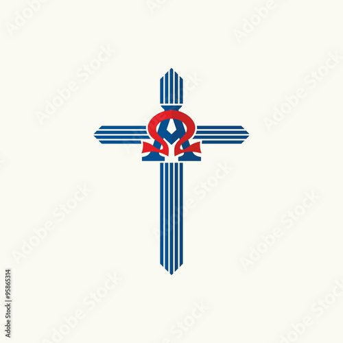 Church logo. Alpha, omega and a cross