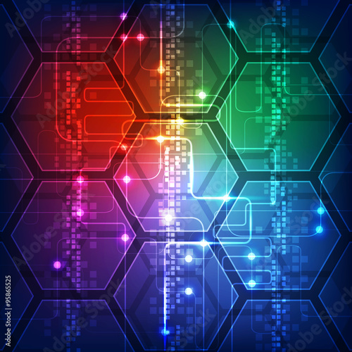 vector illustration Hi-tech digital technology concept, abstract background