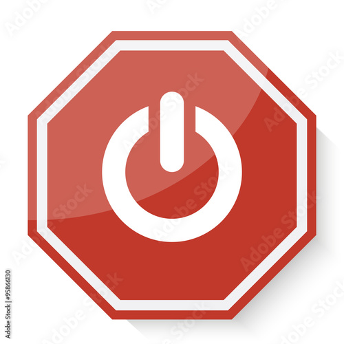 White Power icon on red stop sign web app