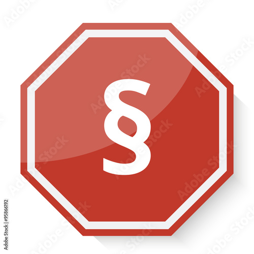 White Paragraph icon on red stop sign web app