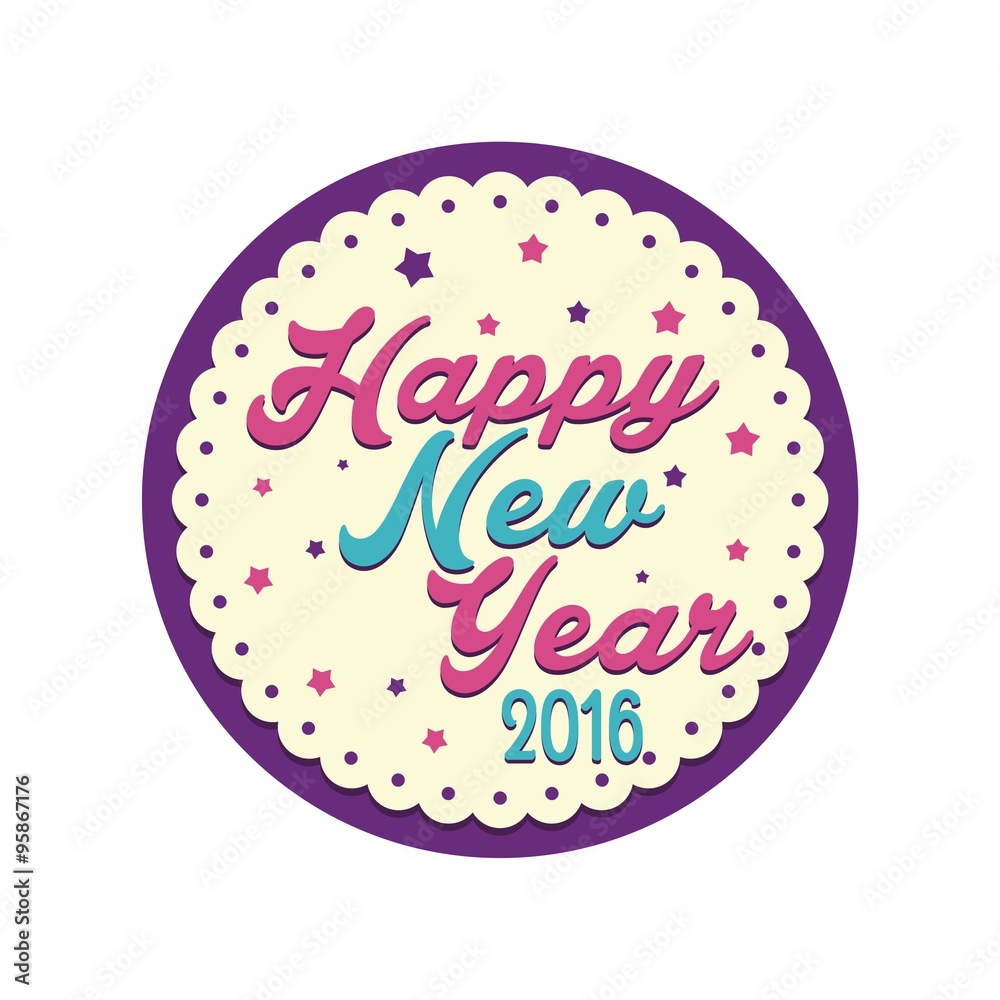 Fototapeta premium Happy New Year 2016 Design Icon