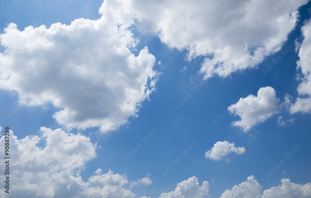 Obraz premium Blue sky with cloud background.