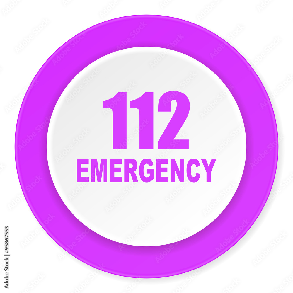 number emergency 112 violet pink circle 3d modern flat design icon on white background number emergency 112 violet pink circle 3d modern flat design icon on white background
