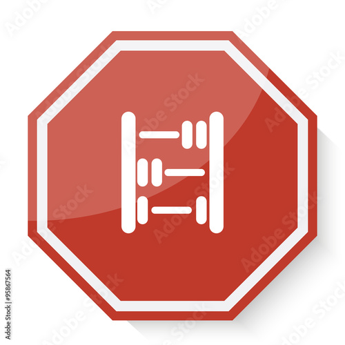 White Abacus icon on red stop sign web app