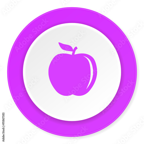 apple violet pink circle 3d modern flat design icon on white background