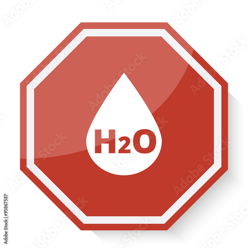 White Water icon on red stop sign web app