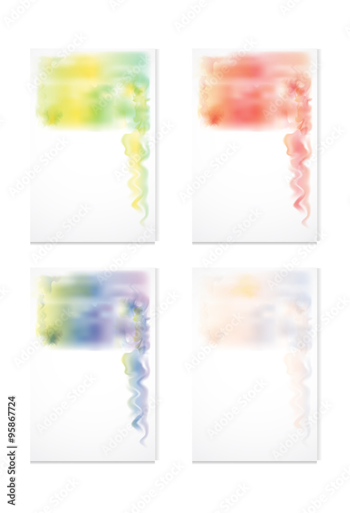 Naklejka premium Vector watercolor stains on a white paper.