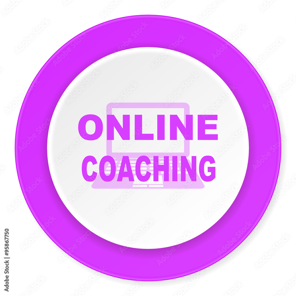 online coaching violet pink circle 3d modern flat design icon on white background online coaching violet pink circle 3d modern flat design icon on white background
