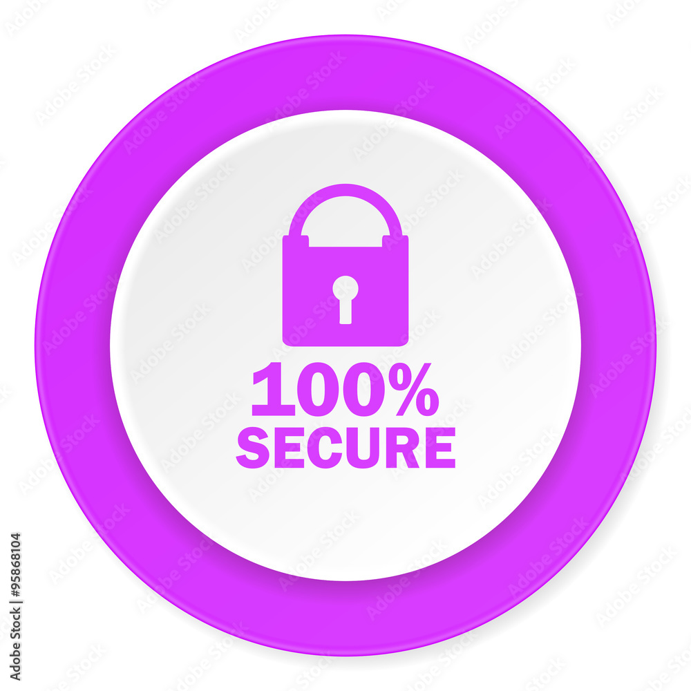 secure violet pink circle 3d modern flat design icon on white background secure violet pink circle 3d modern flat design icon on white background
