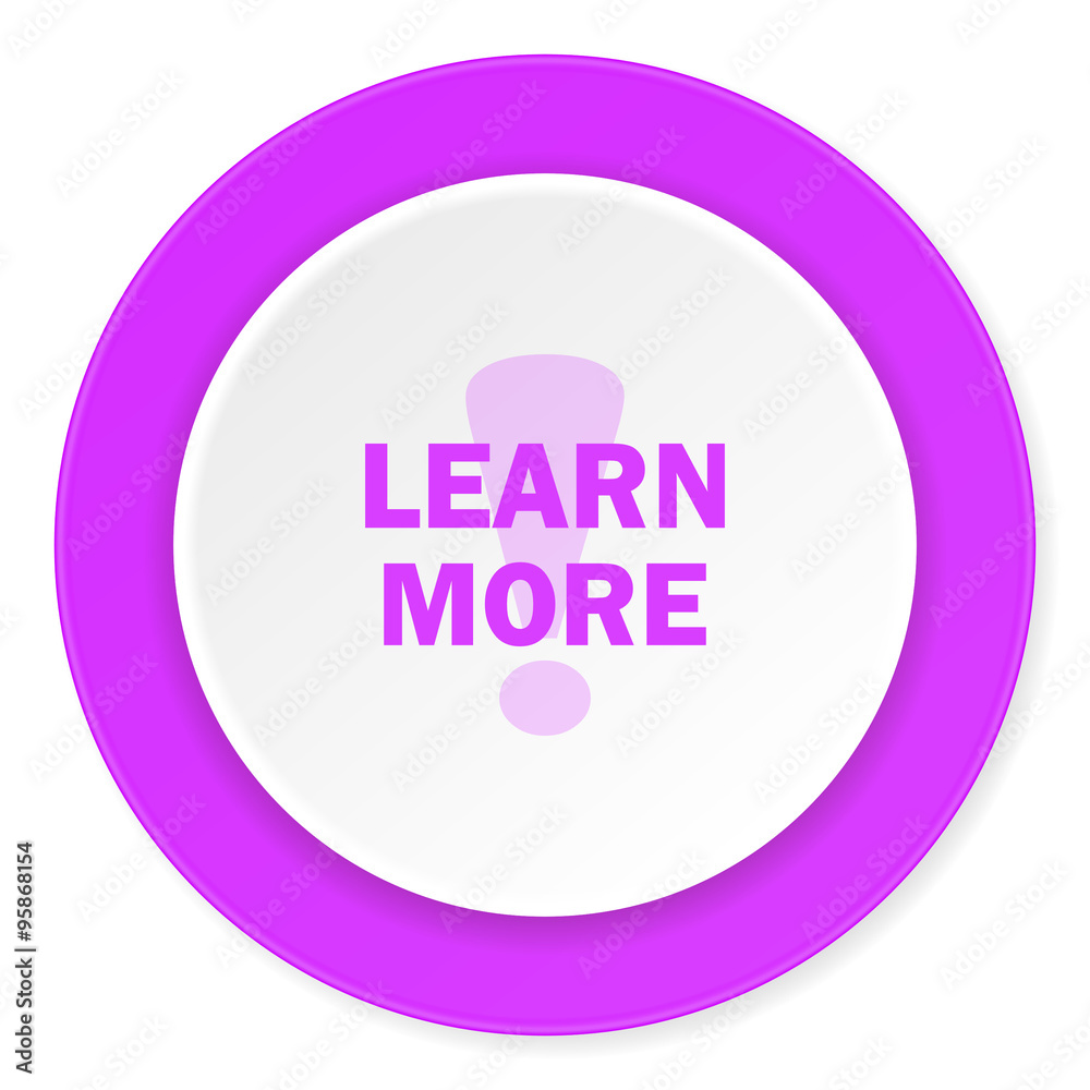 learn more violet pink circle 3d modern flat design icon on white background learn more violet pink circle 3d modern flat design icon on white background