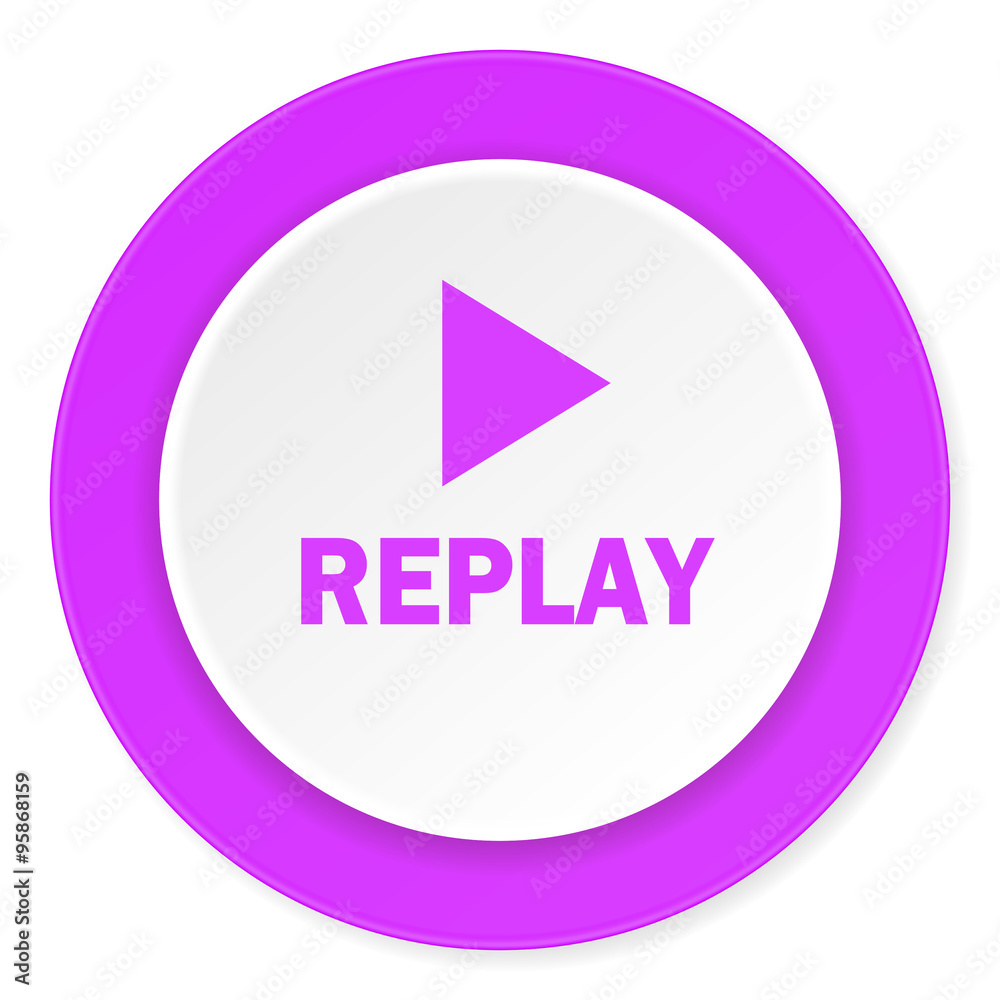 replay violet pink circle 3d modern flat design icon on white background replay violet pink circle 3d modern flat design icon on white background