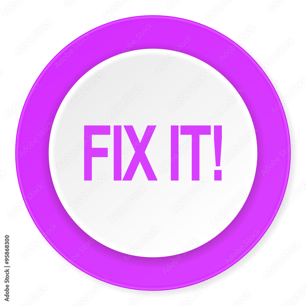 fix it violet pink circle 3d modern flat design icon on white background fix it violet pink circle 3d modern flat design icon on white background