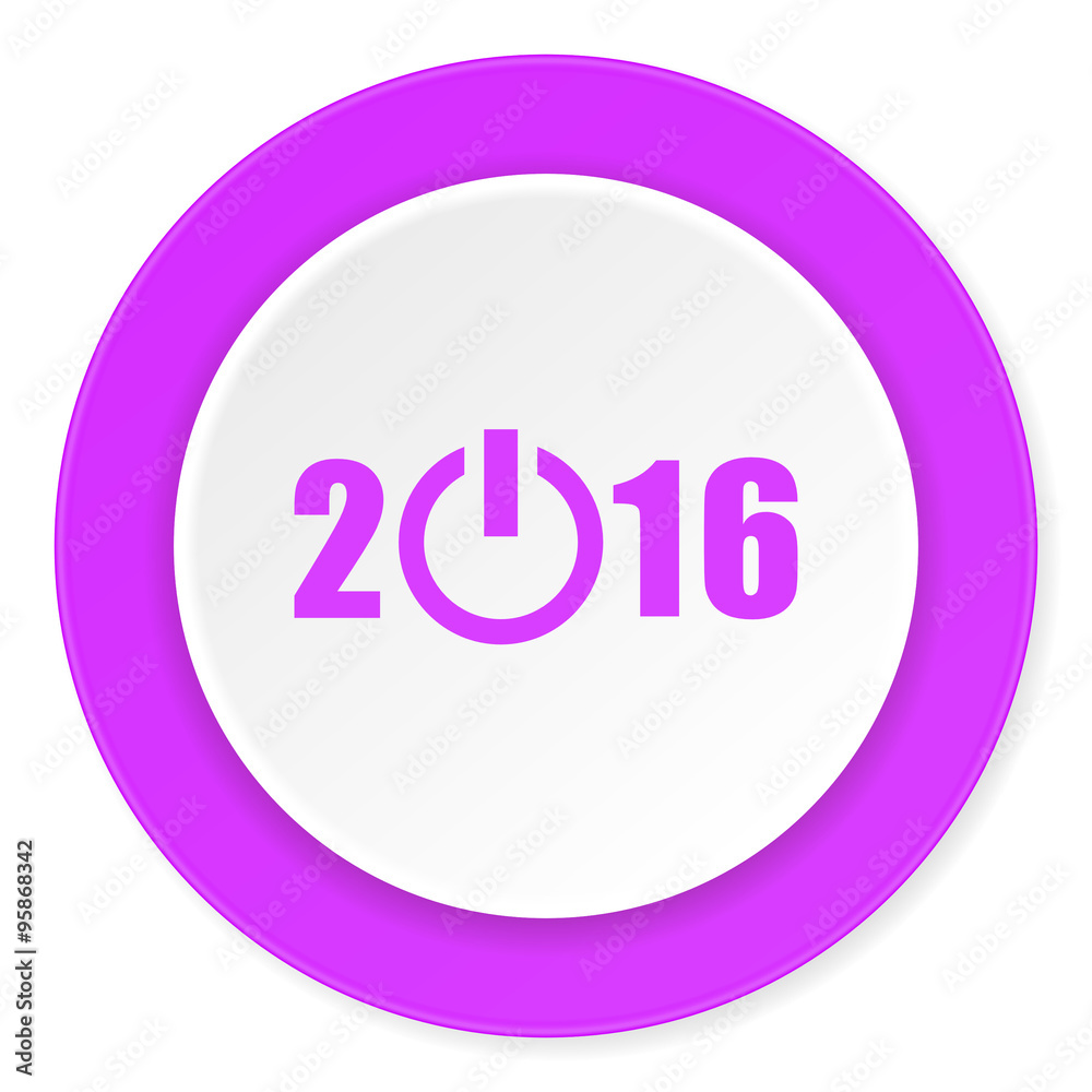 year 2016 violet pink circle 3d modern flat design icon on white background year 2016 violet pink circle 3d modern flat design icon on white background