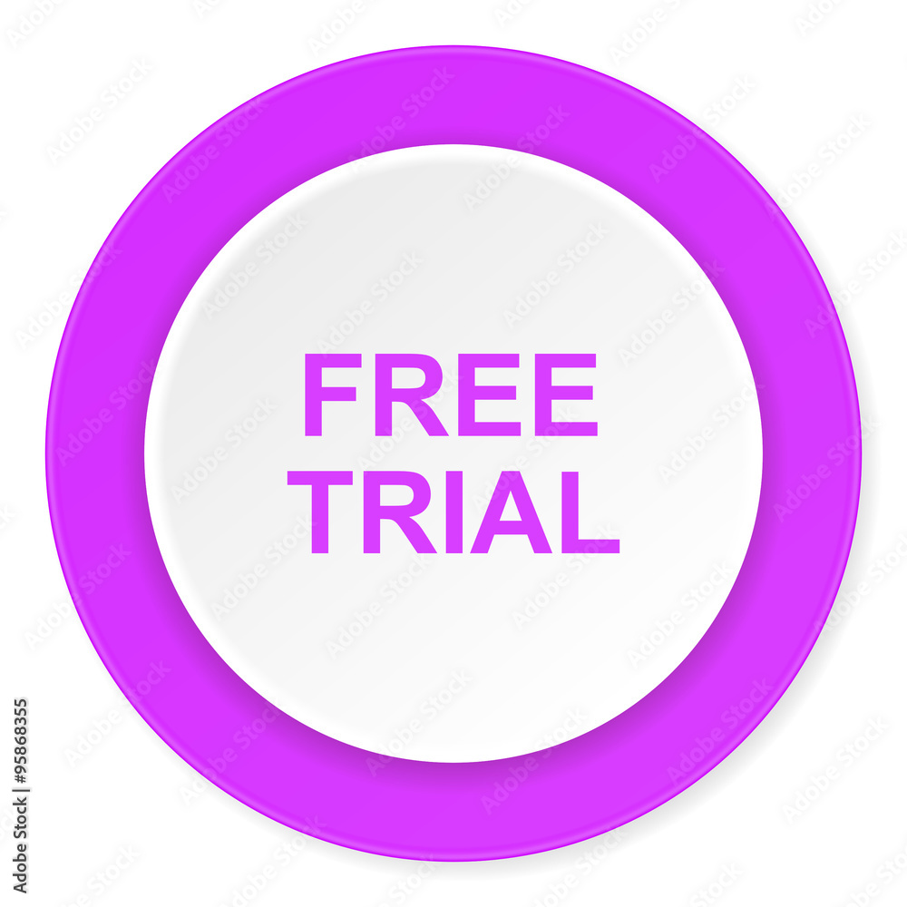 free trial violet pink circle 3d modern flat design icon on white background free trial violet pink circle 3d modern flat design icon on white background