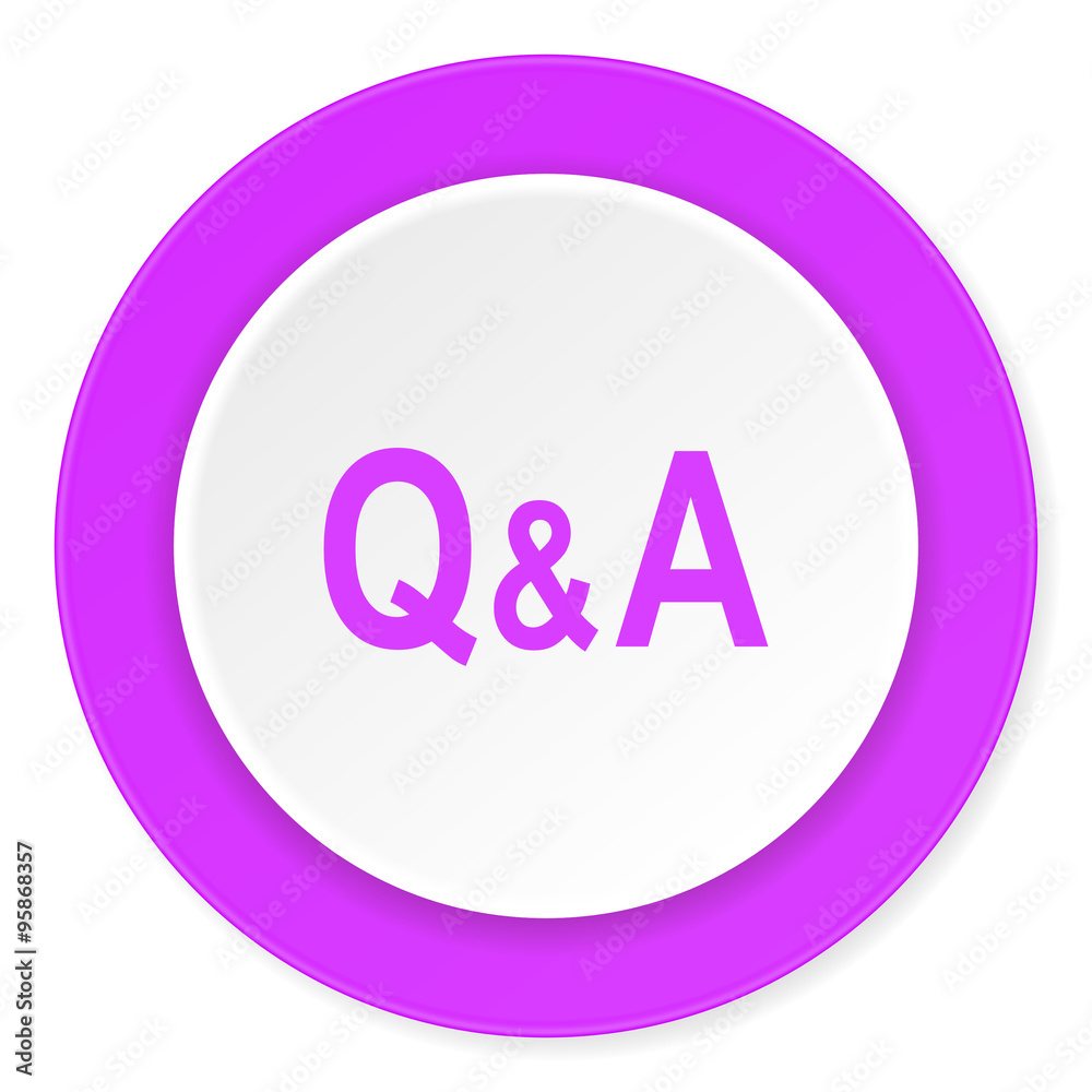 question answer violet pink circle 3d modern flat design icon on white background question answer violet pink circle 3d modern flat design icon on white background