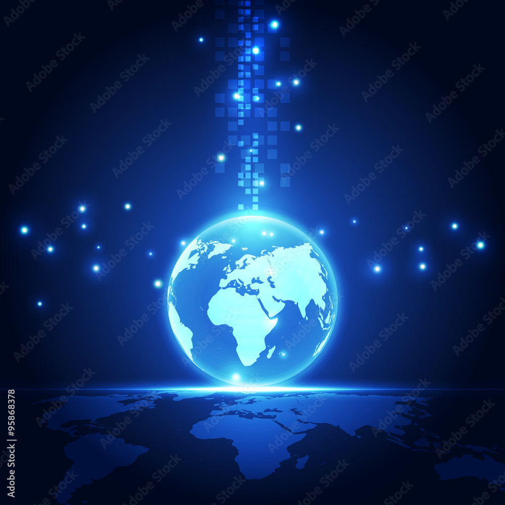 Fototapeta premium vector digital global technology concept, abstract background
