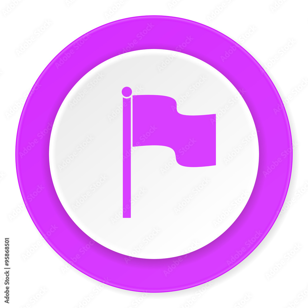 flag violet pink circle 3d modern flat design icon on white background flag violet pink circle 3d modern flat design icon on white background