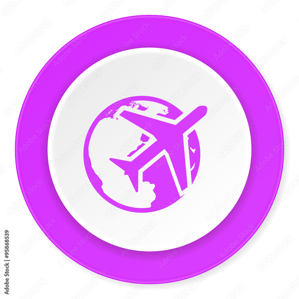 travel violet pink circle 3d modern flat design icon on white background travel violet pink circle 3d modern flat design icon on white background