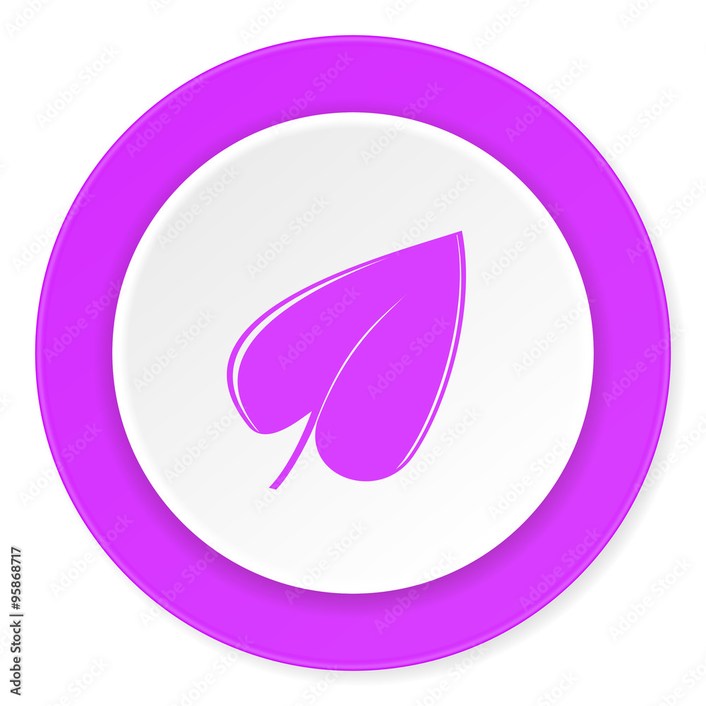 leaf violet pink circle 3d modern flat design icon on white background leaf violet pink circle 3d modern flat design icon on white background