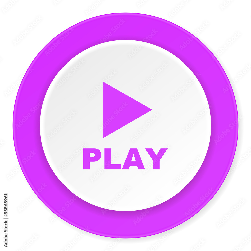 play violet pink circle 3d modern flat design icon on white background play violet pink circle 3d modern flat design icon on white background