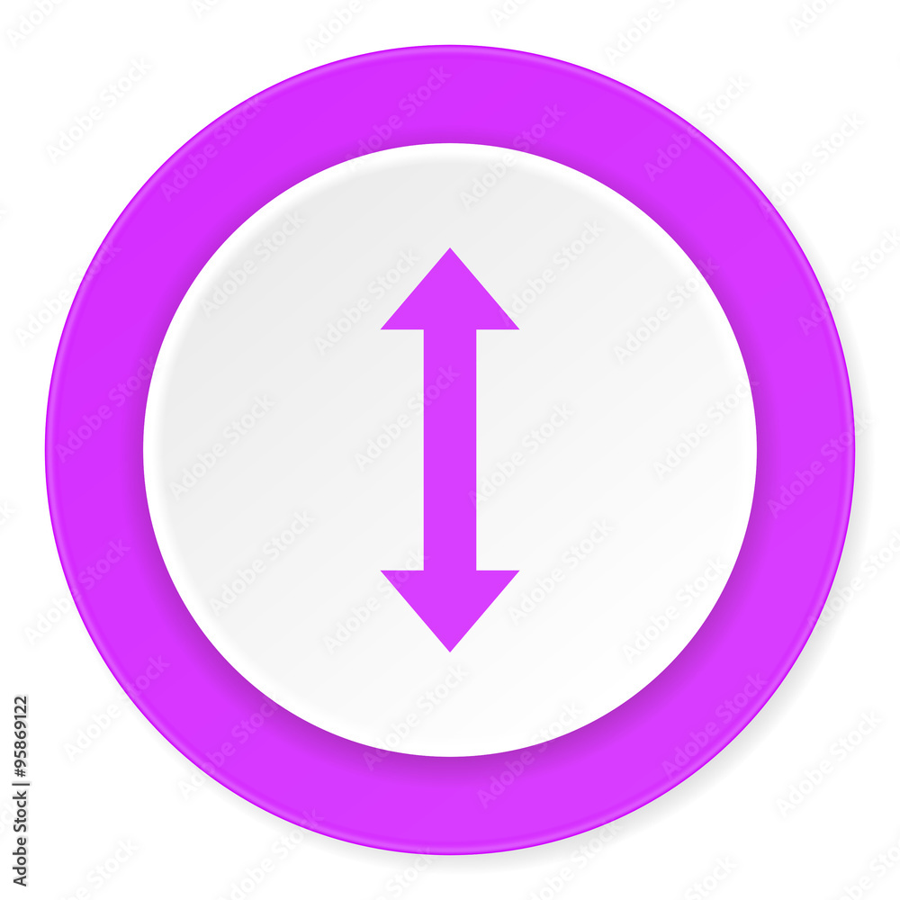 arrow violet pink circle 3d modern flat design icon on white background