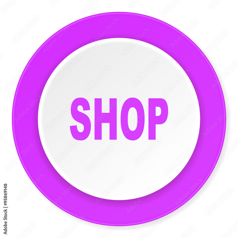 shop violet pink circle 3d modern flat design icon on white background shop violet pink circle 3d modern flat design icon on white background