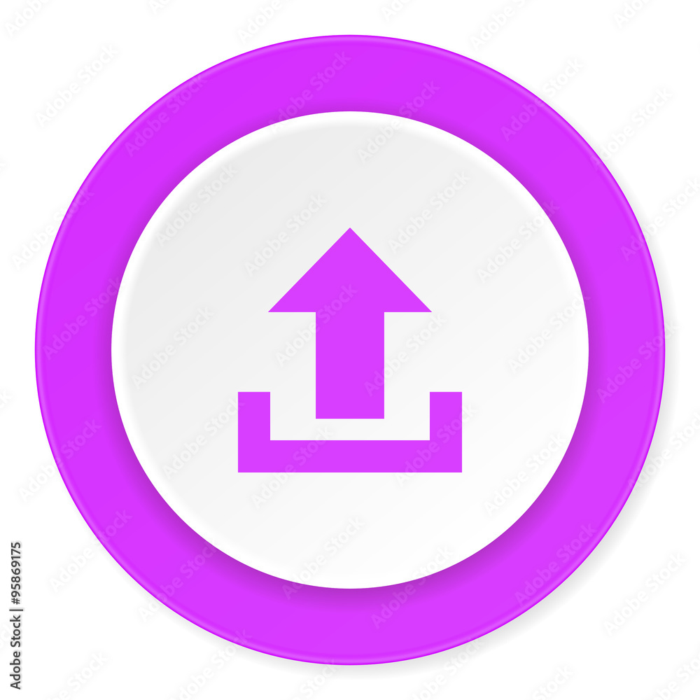 upload violet pink circle 3d modern flat design icon on white background upload violet pink circle 3d modern flat design icon on white background