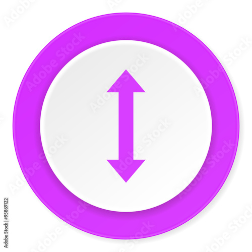 arrow violet pink circle 3d modern flat design icon on white background