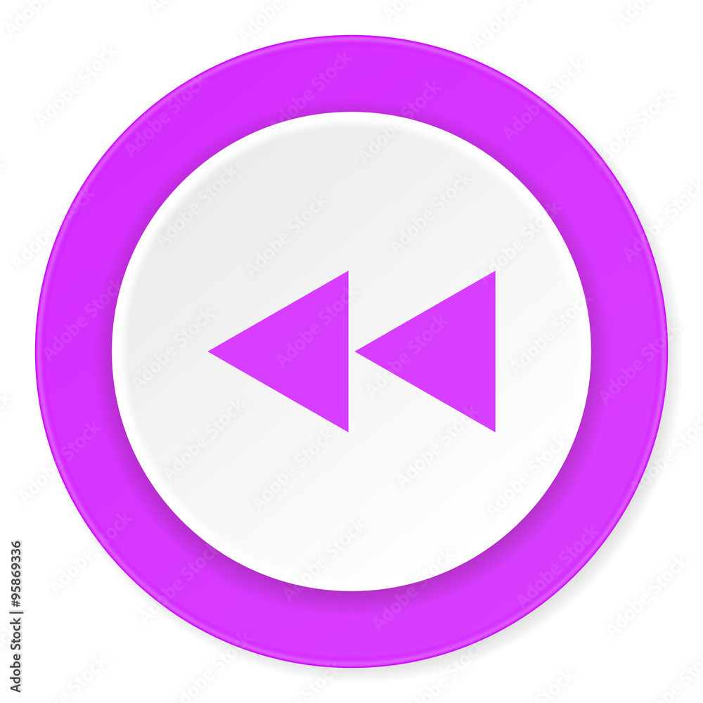 rewind violet pink circle 3d modern flat design icon on white background rewind violet pink circle 3d modern flat design icon on white background