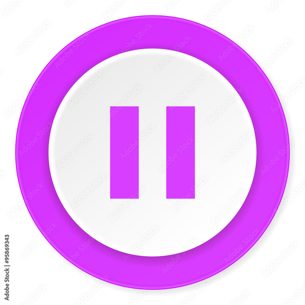 pause violet pink circle 3d modern flat design icon on white background pause violet pink circle 3d modern flat design icon on white background