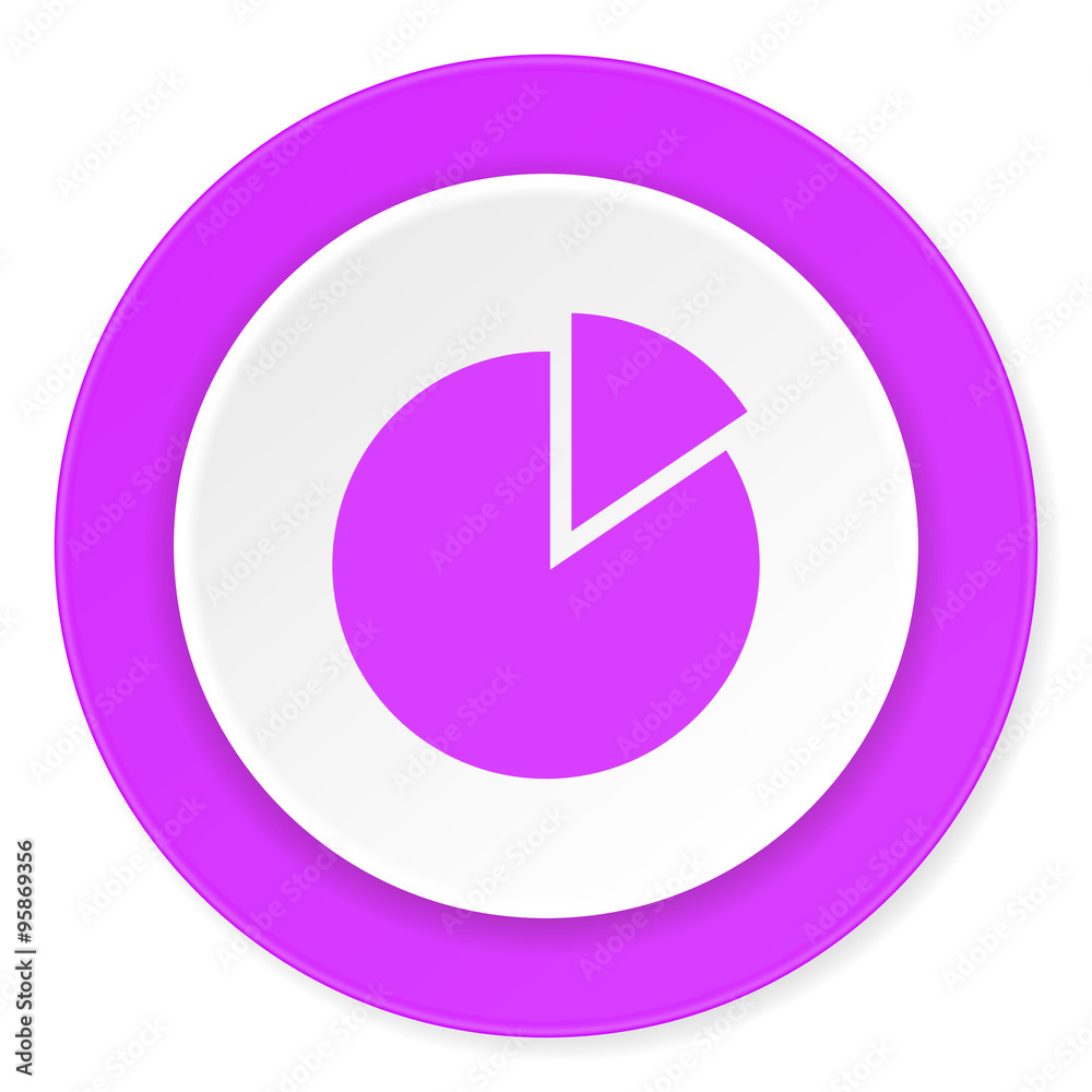 chart violet pink circle 3d modern flat design icon on white background chart violet pink circle 3d modern flat design icon on white background