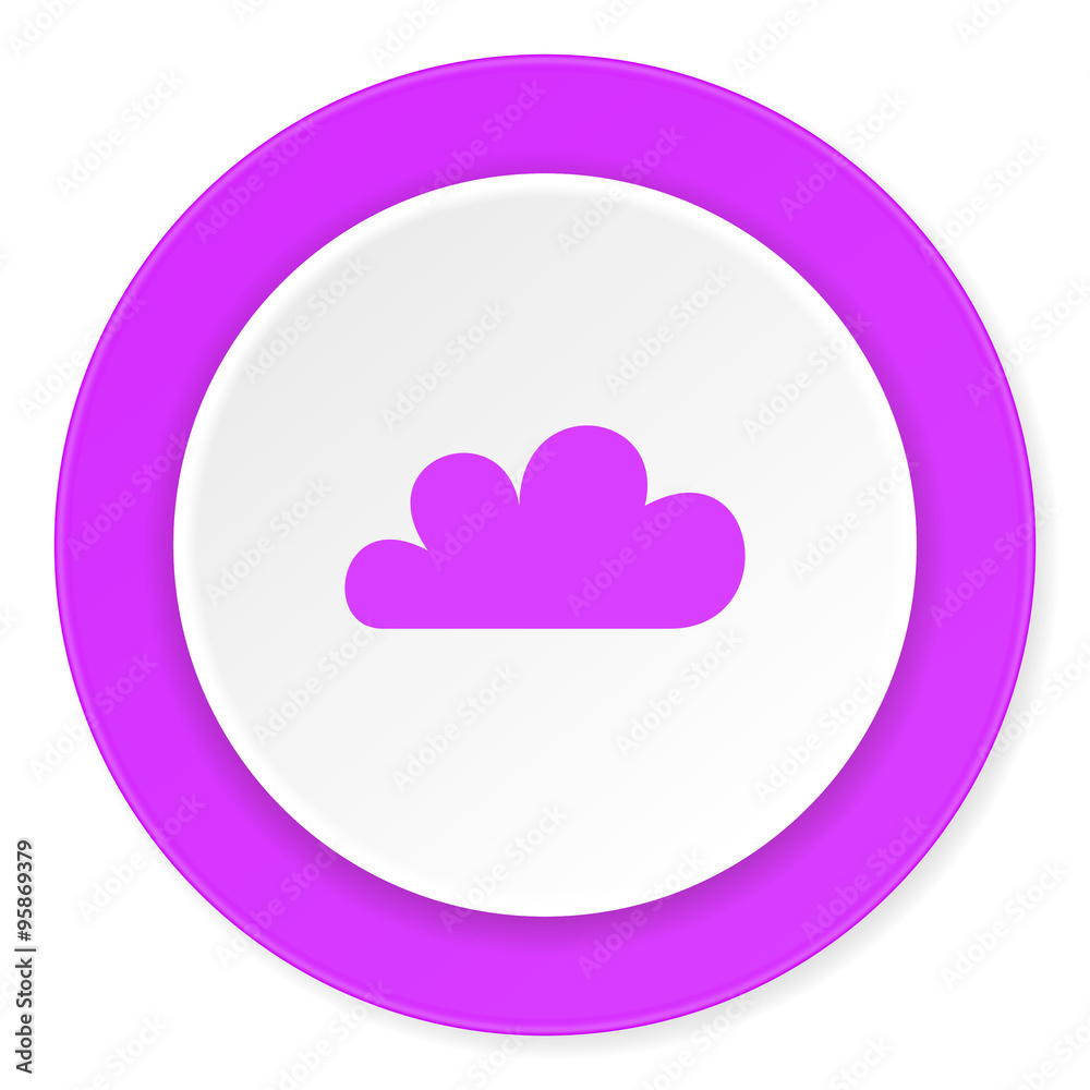 cloud violet pink circle 3d modern flat design icon on white background cloud violet pink circle 3d modern flat design icon on white background
