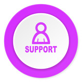 support violet pink circle 3d modern flat design icon on white background