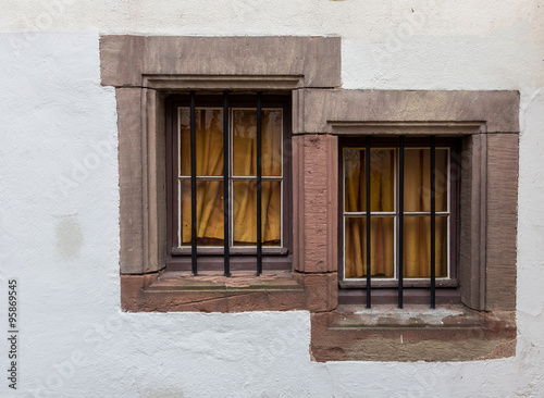 Europe style window on the old wall