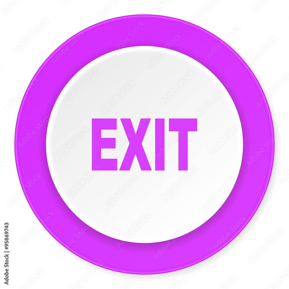 exit violet pink circle 3d modern flat design icon on white background exit violet pink circle 3d modern flat design icon on white background