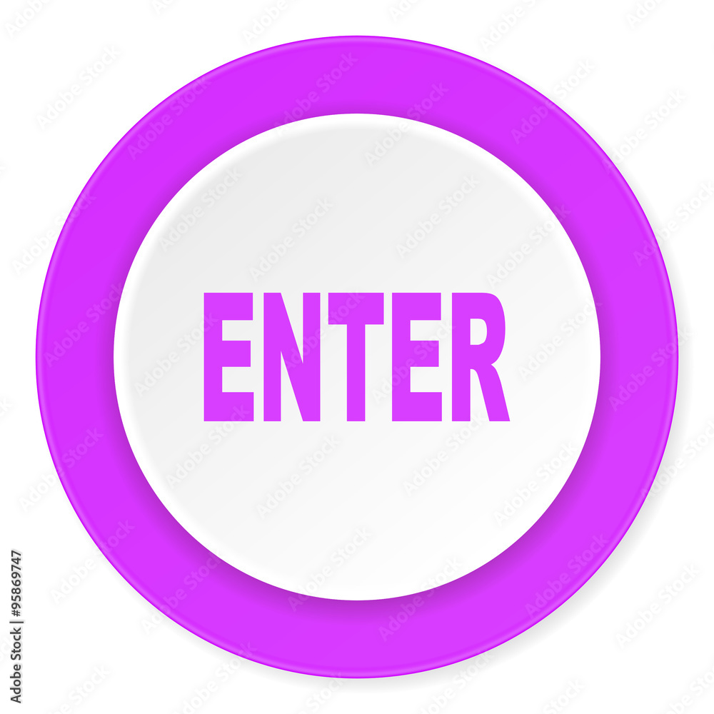enter violet pink circle 3d modern flat design icon on white background enter violet pink circle 3d modern flat design icon on white background
