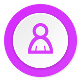 person violet pink circle 3d modern flat design icon on white background