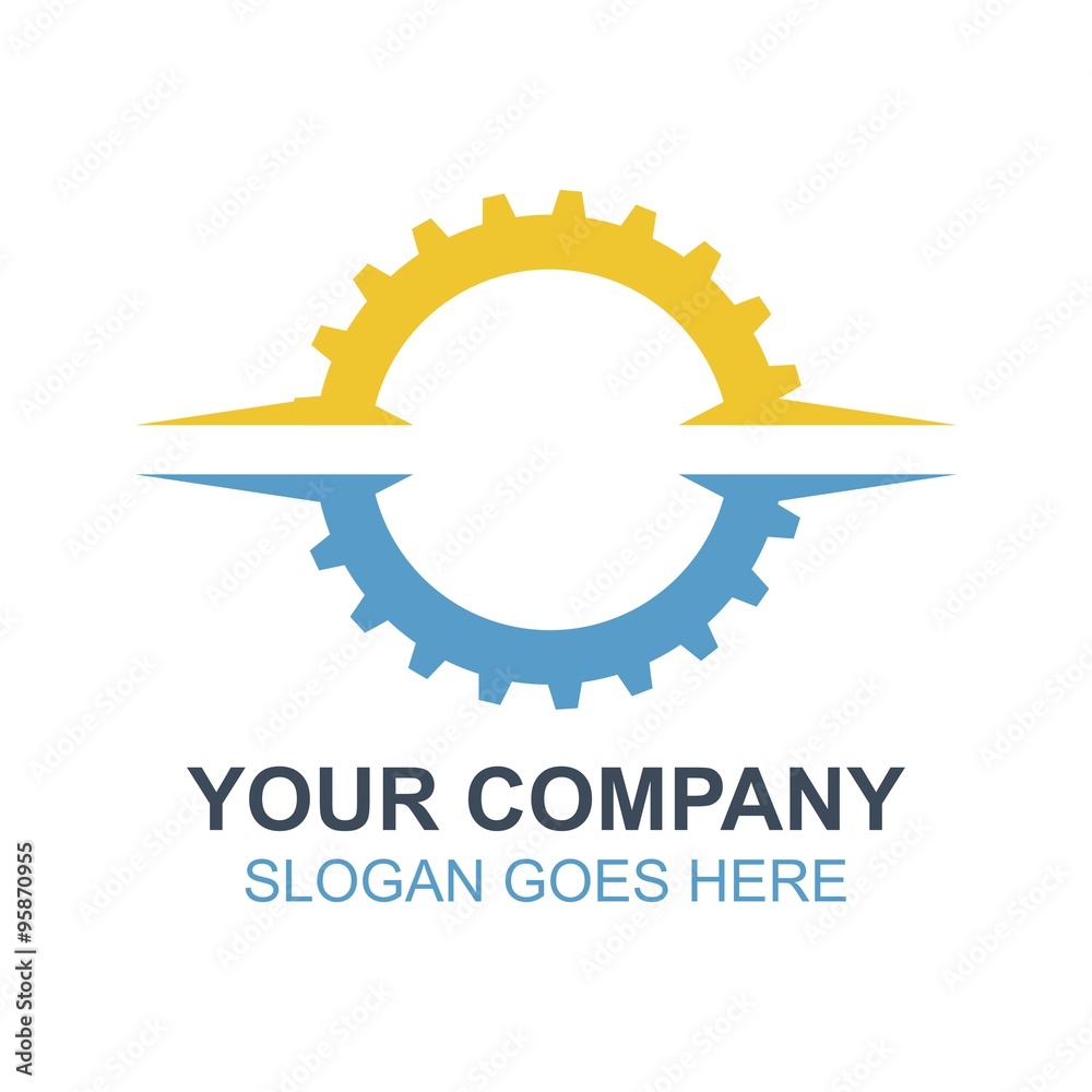 Fototapeta premium Industrial Gear Vector Icon Logo Design