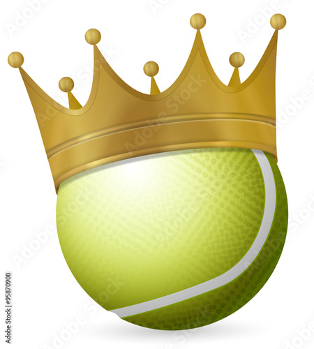 Tennis ball with crown