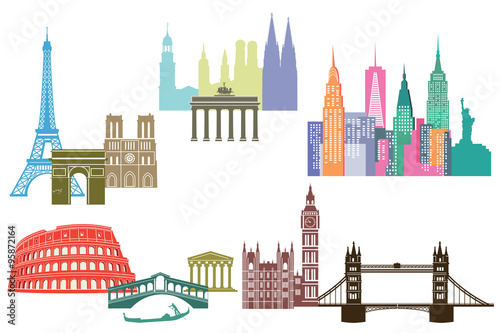 Sehenswürdigkeit und Skylines von Weltstädten