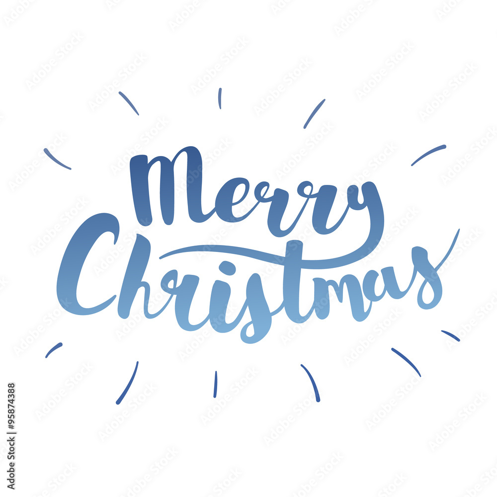 Fototapeta premium Brush lettering that says Merry Christmas. Vector.