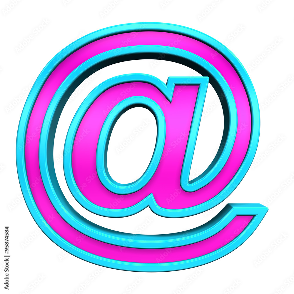 Mail sign from pink glass with blue frame alphabet set, isolated on white. Computer generated 3D photo rendering. Mail sign from pink glass with blue frame alphabet set, isolated on white. Computer generated 3D photo rendering.
