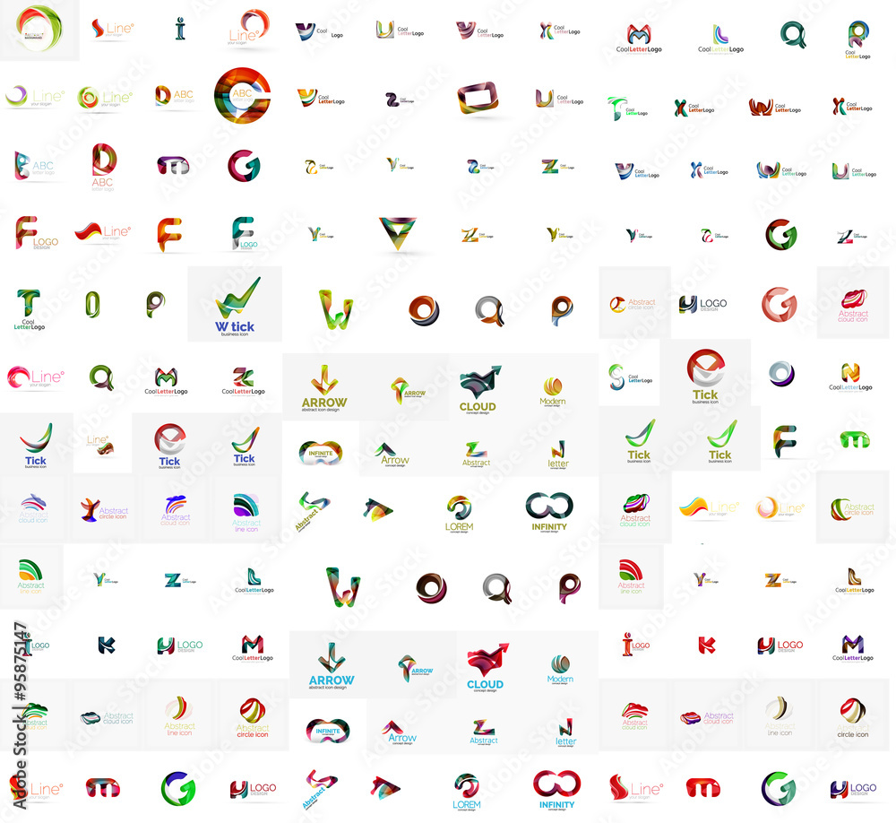 Naklejka premium Mega set of letter logos