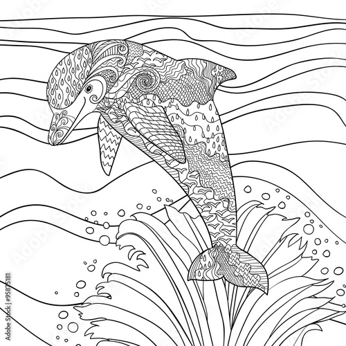 Happy dolphin with high details. 
