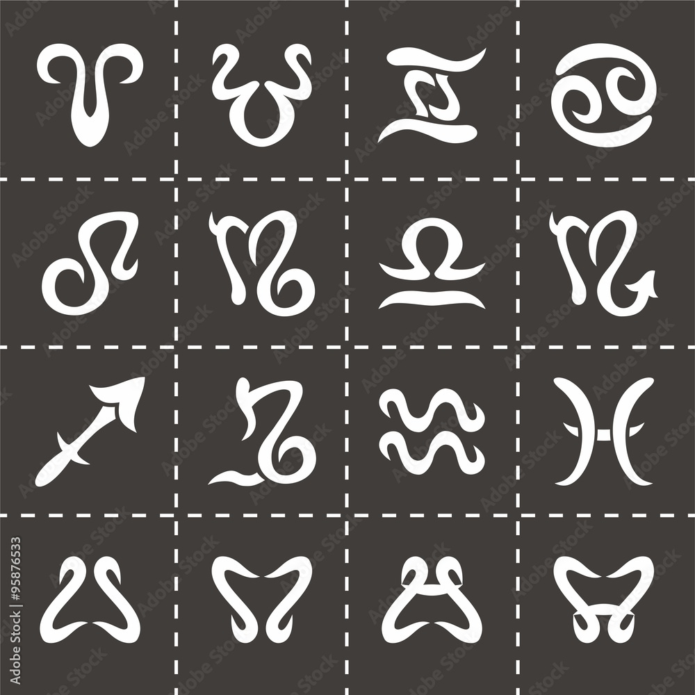 Vector Zodiac symbol icon set