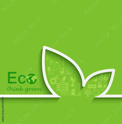 Creative eco concept design. Flat design.