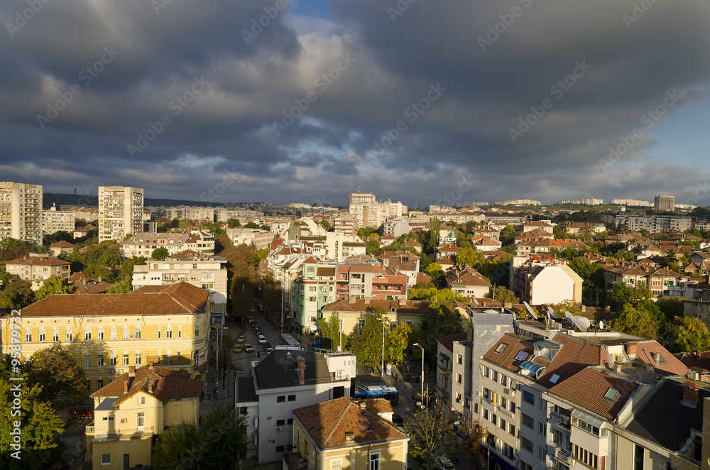 Panoramic view of the town Pleven, Bulgaria
